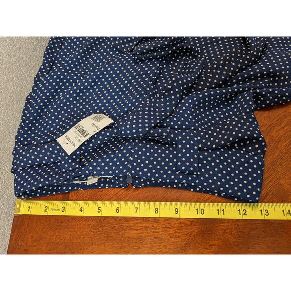 Socialite Wide Leg Pants Small Navy Ivory Polka Dot Palazzo Belt Tie Goucho Work - Picture 6 of 13